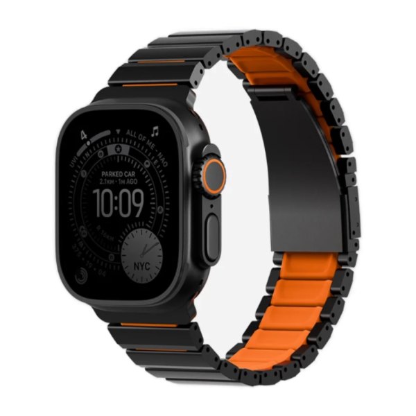 Стальной блочный браслет Uniq Strova Flex для Apple Watch 44, 45, 46 мм и Ultra 49 мм